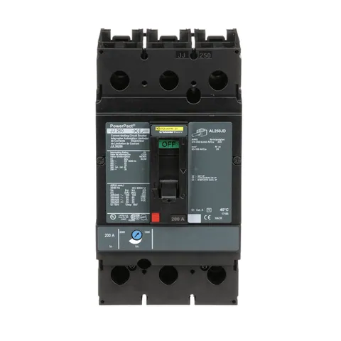 Schneider Electric JJL36200 Circuit breaker, PowerPacT J, 200A, 3 pole, 600VAC, 25kA, lugs, thermal magnetic, 80% — Accessori generali