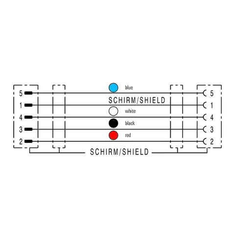 Weidmuller 1964710050 M12 to M12 Connecting Line, 0.5m, 5 Poles — Industrial Cables & Wires
