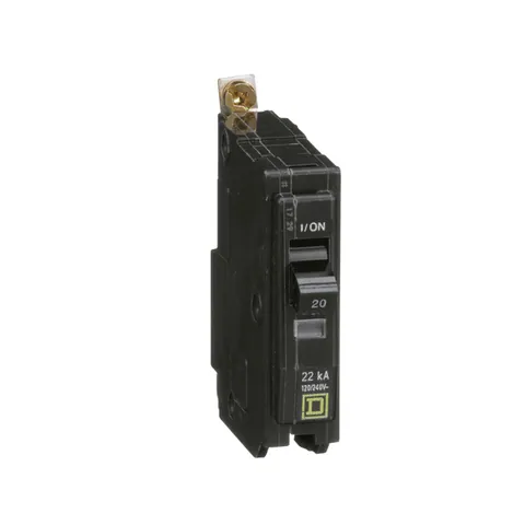 Schneider Electric QOB120VH Mini circuit breaker, QO, 20A, 1 pole, 120/240VAC, 22kA, bolt on mount — Accessori generali