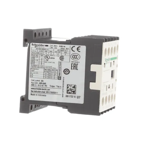 Schneider Electric LC1K0910U7 TeSys K Contactor, 3P, AC-3, lt or eq to 440V 9A, 1 NO aux., 230 to 240VAC coil — Controllo e HMI