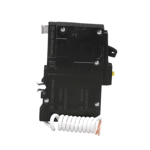 Schneider Electric QO115GFI Mini circuit breaker, QO, 15A, 1 pole, 120VAC, 10kA, 6mA grd fault A, pigtail, plug in mount — Circuit Breakers & Fuses