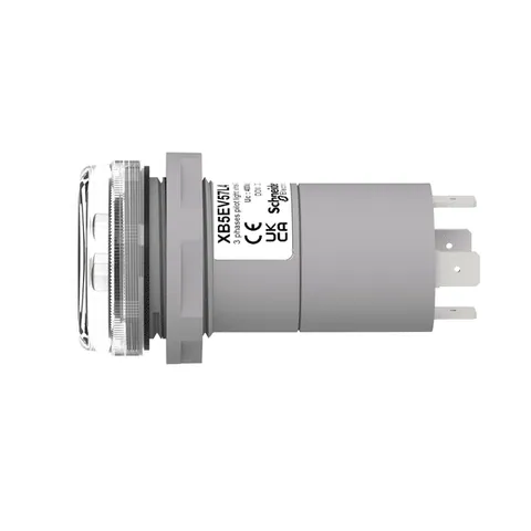 Schneider Electric XB5EV57L4 Harmony XB5 Monolithic Pilot Light, 3-Phase Voltage Indicator with 3 LEDs — General Accessories