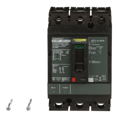 Schneider Electric HJL36060 PowerPacT H-Frame Circuit Breaker, 60A, 3 Pole, 600VAC, 25kA, Lugs, Thermal Magnetic, 80% — Accessori generali