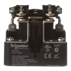 Schneider Electric 199AX-8 Power relay, SE Relays, DPST, 40A, 24 VAC, open type, heavy duty — Accessori generali