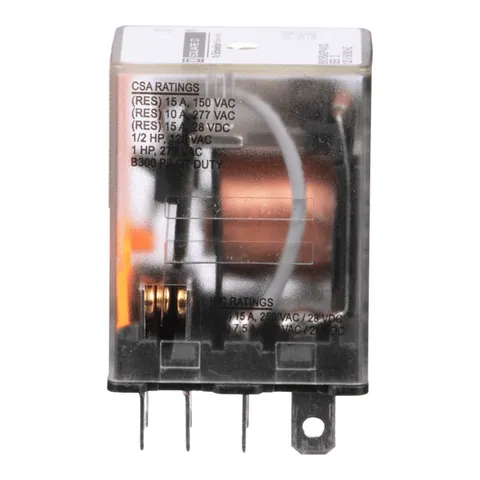 Schneider Electric 8501RS42P14V20 Plug in relay, Type R, miniature, 1 HP at 277 VAC, 15A resistive at 120 VAC, 8 blade, DPDT, 2 NO, 2 NC, 120 VAC coil — Accesorios generales