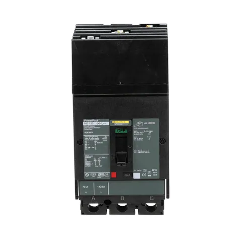 Schneider Electric HDA36070 Circuit breaker, 70A, 3 pole, 600VAC, 14kA, I-Line, thermal magnetic, 80%, ABC — Interruttori automatici e fusibili