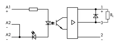 Wago 286-721 Optocoupler module; Nominal input voltage: 24 VDC; Output voltage range: 15 … 30 VDC; Limiting continuous current: 5 A; 3-wire connection/low-side switching; Red status indicator; Module width: 15 mm; gray — Contactors & Relays