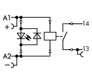 Wago 788-357 Relay module; Nominal input voltage: 24 VDC; 1 make contact; Limiting continuous current: 16 A; Red status indicator; Module width: 15 mm — Contactores y relés
