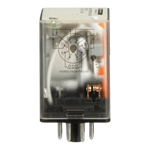 Schneider Electric 8501KPDR12P14V53 Relay, Harmony 8501K, DPDT, 8 pins, LED, coil, 24V DC, 10A resistive at 120V AC, 1 HP at 277V AC, 2NO + 2NC — General Accessories