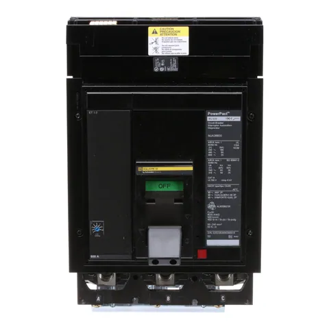 Schneider Electric MJA36600 PowerPacT M-Frame Circuit Breaker, 600A, 3 Pole, 600VAC, 25kA, I-Line, ET 1.0, 80%, ABC — Accessori generali