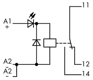 Wago 286-304/004-000 Relay module; Nominal input voltage: 24 VDC; 1 changeover contact; Limiting continuous current: 6 A; Railway; Red status indicator; Module width: 15 mm; gray — Contactors & Relays