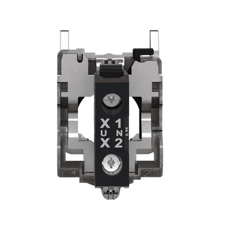 Schneider Electric ZB4BVM1 Complete body light block assembly, Harmony XB4, metal, universal LED, body fixing collar, 230...240V AC — Switches & Modular Apparatus