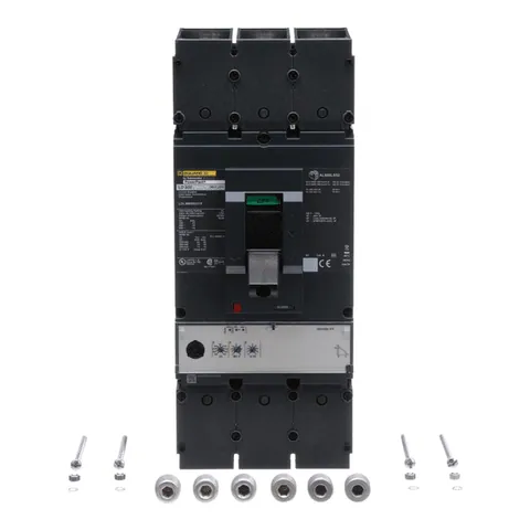 Schneider Electric LDL36600U31X Circuit breaker, PowerPacT L, 600A, 3 pole, 600VAC, 14kA, lugs, MicroLogic 3.3, 80% — Interruttori automatici e fusibili