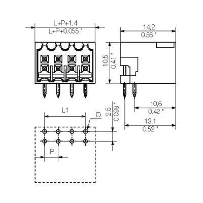 Weidmuller 1727990000 3.50 mm PCB Plug-in Connector, Male Header, 6 Poles, 90° — General Accessories