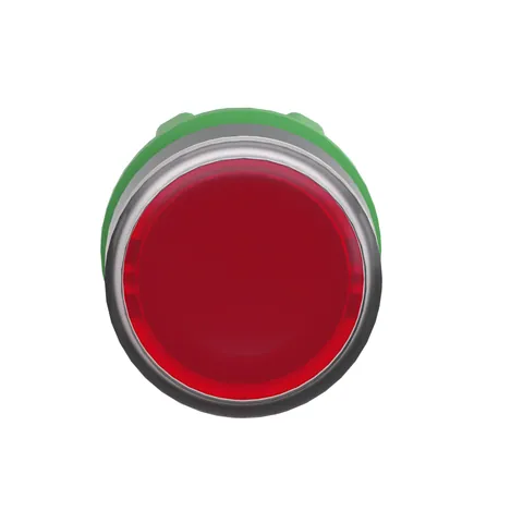 Schneider Electric ZB5AW343 Head for illuminated push button, Harmony XB5, plastic, red flush, 22mm, universal LED, spring return, plain lens — Interruptores y aparamenta modular