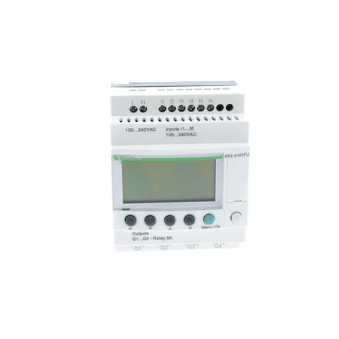 Schneider Electric SR2A101FU compact smart relay, Zelio Logic SR2 SR3, 10 IO, 100 to 240V AC, no clock, display — PLCs