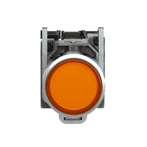 Schneider Electric XB4BW35B5 Illuminated push button, Harmony XB4, metal, orange flush, 22mm, universal LED, plain lens, 1NO + 1NC, 24V AC DC — Power Supplies & Controllers