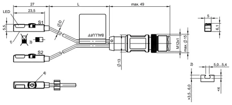 Balluff BMF00J5 For different slots with 2 sensor heads — Proximity & Inductive Sensors