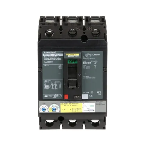 Schneider Electric HJL36030M71 Motor circuit protector, PowerPacT H, 30A, 3 pole, 600VAC, 25kA, lugs, thermal magnetic, 80% — Accessori generali