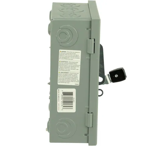 Schneider Electric DU322 Safety switch, general duty, non fusible, 60A, 3 pole, 15hp, 240VAC, NEMA 1 — General Accessories