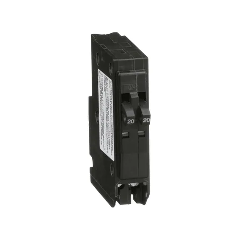 Schneider Electric QO2020CP Tandem Mini Circuit Breaker, QO, 2 x 1 Pole at 20A, 120/240VAC, 10kA, Plug-In Mount, Consumer Pack — Akcesoria ogólne