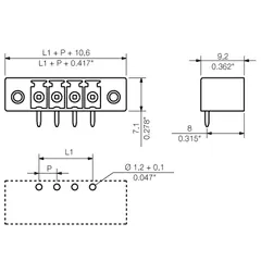 Weidmuller 1942480000 PCB Plug-In Connector Male Header 3.81mm 5 Poles 90° THT Solder — Accesorios generales