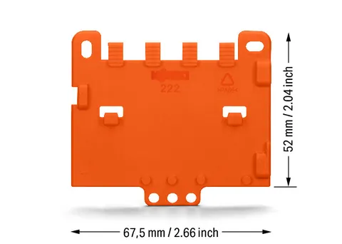 Wago 222-505 Strain relief plate; for 221-500 or 222-500 mounting carrier; snap on; orange — Terminal Blocks