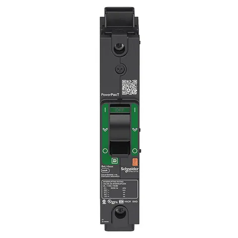 Schneider Electric BDL16050 Circuit breaker, PowerPacT B, 50A, 1 pole, 600Y/347VAC, 14kA, lugs, thermal magnetic, 80% — PLCs