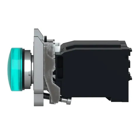 Schneider Electric XB4BV33 Pilot light, Harmony XB4, metal, green, 22mm, plain lens with BA9s bulb, 110...120V AC — General Accessories