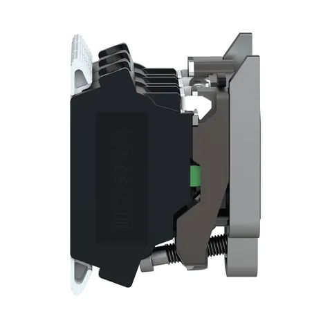 Schneider Electric ZB4BZ141 Single contact block with body fixing collar, Harmony XB4, metal, screw clamp terminal, 1NO+2NC — Switches & Modular Apparatus