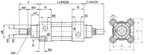 PNEUMAT SYSTEM ISO6431 Actuator ISO6431 D40x50 Metal Scraper PSC040.0050.00P — Pneumatic & Hydraulic Cylinders