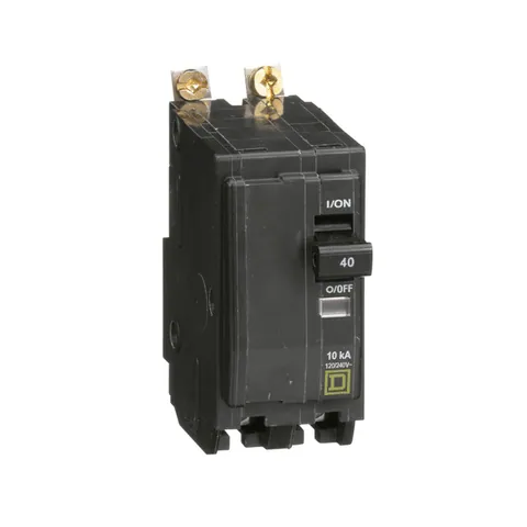 Schneider Electric QOB240 Mini circuit breaker, QO, 40A, 2 pole, 120/240VAC, 10kA, bolt on mount — General Accessories