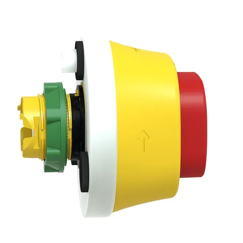 Schneider Electric ZB5AS84W3B Antimicrobial Illuminated emergency stop head, Harmony XB5, plastic, red, 22mm, trigger latching turn to release, white red LED, 24V AC DC — Interruptores y aparamenta modular