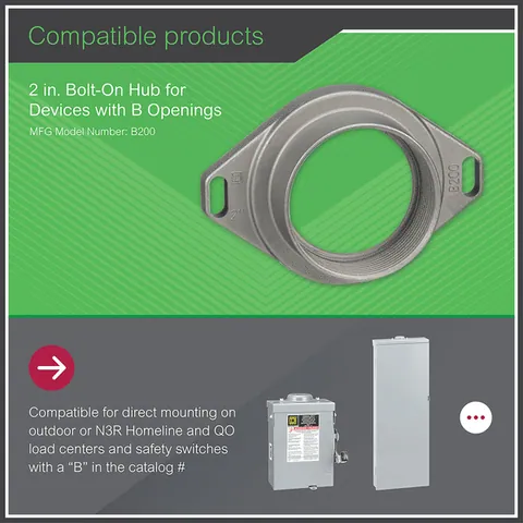 Schneider Electric B200 Accessory, bolt-on hub, 2.00in, rainproof — General Accessories