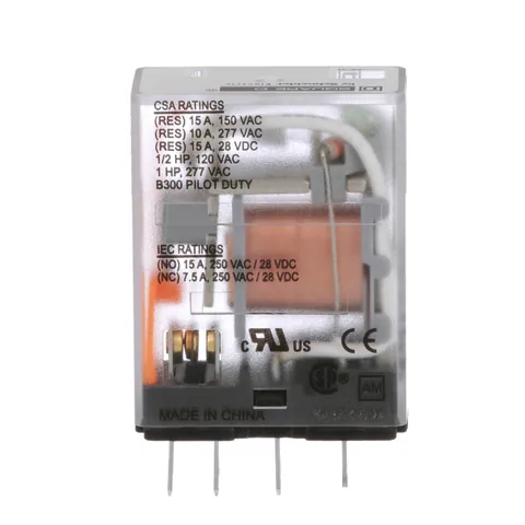 Schneider Electric 8501RS41P14V20 Plug in relay, Type R, miniature, 1 HP at 277 VAC, 15A resistive at 120 VAC, 5 blade, SPDT, 1 NO, 1 NC, 120 VAC coil — General Accessories