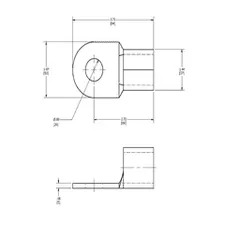 Burndy YAD36M20E34 Non Insulated Brazed Barrel Copper Terminal, 500-600 kcmil Str.Cu Code & Flex (240 - 300) mm, 3/4", 3.77 in L, 2.01 in W, Tin Plated — Allgemeines Zubehör