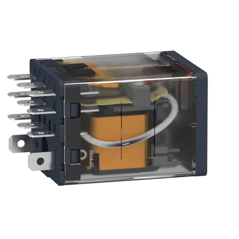 Schneider Electric RPM32B7 plug-in relay, 15A, 3C/O, with LED and lockable test button, 24V AC — Contactores y relés
