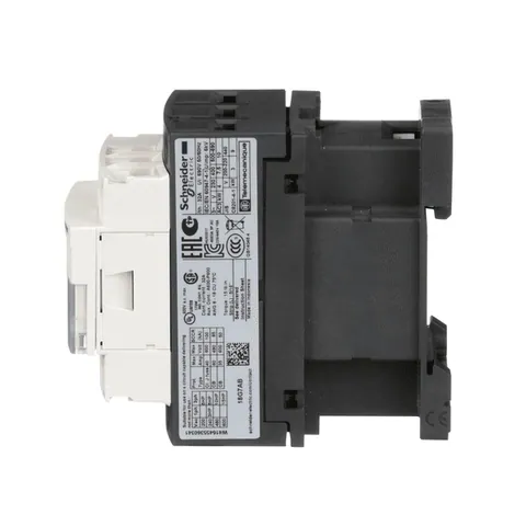 Schneider Electric LC1D18G7 IEC contactor, TeSys Deca, nonreversing, 18A, 10HP at 480VAC, up to 100kA SCCR, 3 phase, 3 NO, 120VAC 50/60Hz coil, open — Contactores y relés