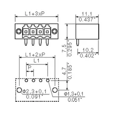 Weidmuller 1607060000 PCB Plug-in Connector Male Header 3.50 mm 4 Poles 90° THT Solder — Accessori generali