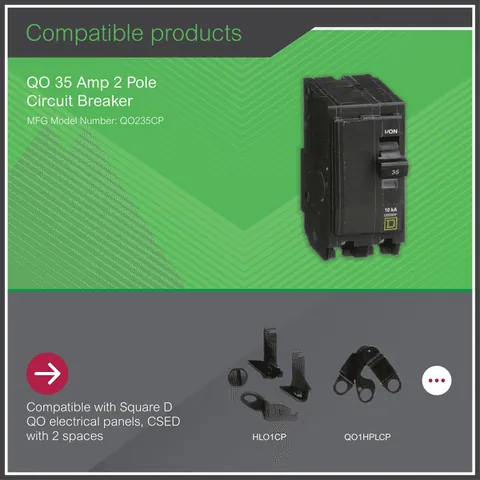 Schneider Electric QOB270 Mini circuit breaker, QO, 70A, 2 pole, 120/240VAC, 10kA, bolt on mount — Fuentes de alimentación
