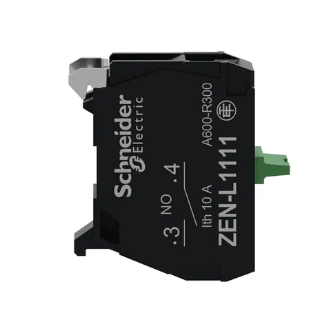 Schneider Electric ZENL1111 Harmony, 22mm Push Button, contact block, panel mount, 1 NO, screw clamp terminal — Switches & Modular Apparatus