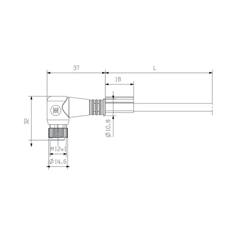 Weidmuller 9457790090 M12 to M12, 3-Pole Connecting Line, 0.9m — Industrial Cables & Wires