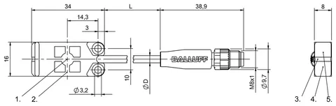 Balluff BCS012T Cubic version with teachable switching distance — Proximity & Inductive Sensors