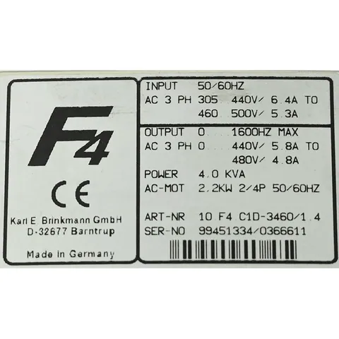 Keb 10.F4.C1D-3460/1.4 Frequency Converter — Variadores y convertidores de frecuencia