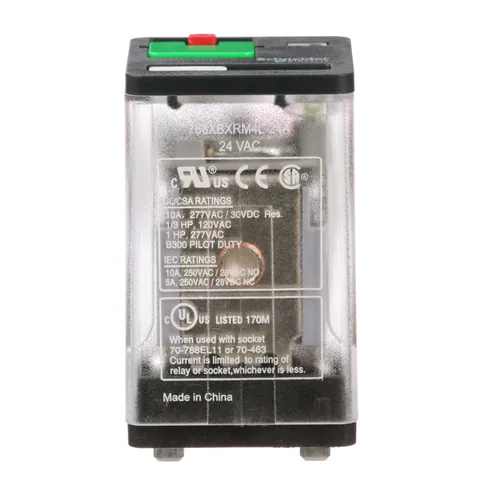 Schneider Electric 788XBXRM4L-24A General purpose relay, SE Relays, 788R, DPDT, 10A, 24 VAC, Quick terminal, clear cover with LED, lock push button — Akcesoria ogólne