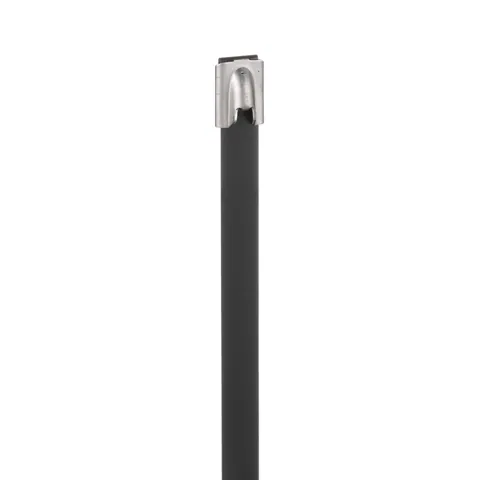 Panduit MLTFC2H-LP316 Pan-Steel® MLTFC2H-LP316 Cable Tie, PET Coated SS 316, Black, Heavy, 2" Dia. — Connectors & Plugs