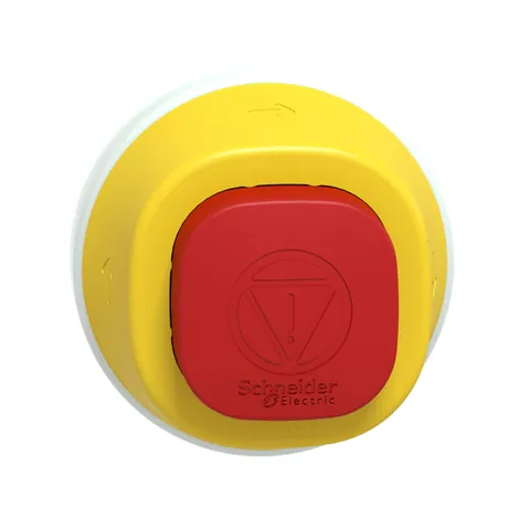Schneider Electric ZB5AS84W3B Antimicrobial Illuminated emergency stop head, Harmony XB5, plastic, red, 22mm, trigger latching turn to release, white red LED, 24V AC DC — Interruptores y aparamenta modular
