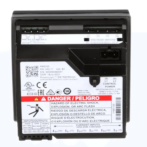Schneider Electric METSEPM5330 Miernik mocy PowerLogic PM5330, Modbus, do 31 harmonicznej, 256KB 2DI/2DO 35 Alarmy — Czujniki zbliżeniowe i indukcyjne