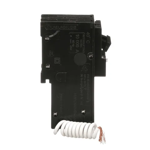 Schneider Electric HOM215CAFI Homeline Miniature Circuit Breaker, 15A, 2 Pole, 120VAC, 10kA AIR, Combo Arc Fault, Pigtail Neutral, Plug In, UL — General Accessories