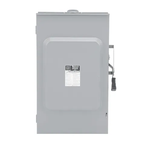 Schneider Electric D224NRB Safety switch, general duty, fusible, 200A, 2 pole, 60hp, 240VAC, NEMA 3R, 3 wire, 1 neutral, bolt on hub provision — General Accessories